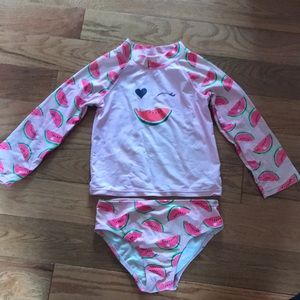 Children’s Place girls rashguard swim set